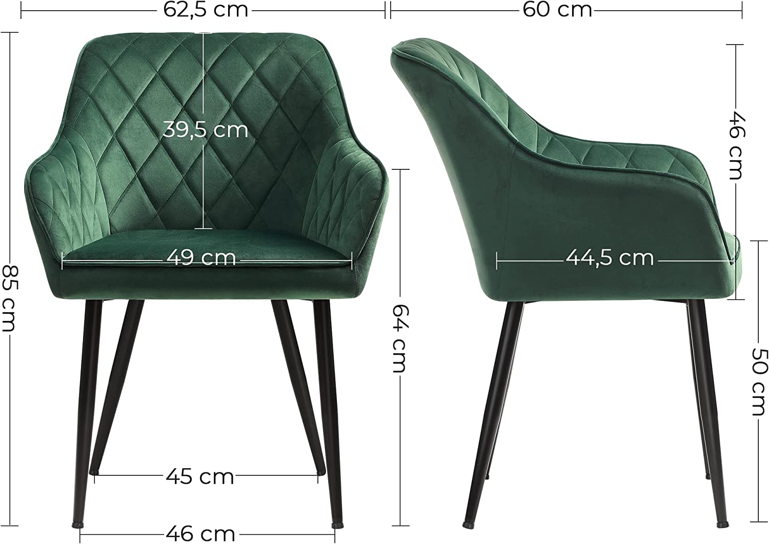 SONGMICS LDC088C01 étkezőszék, zöld