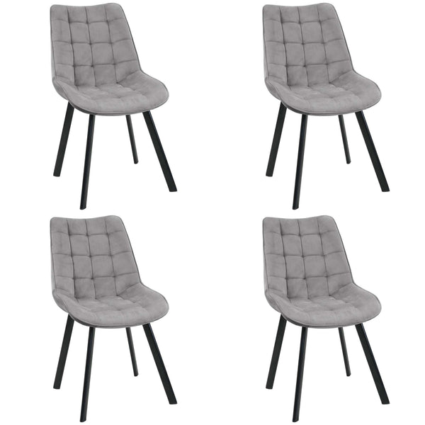 Kárpitozott szék készlet 4 db 90,5 x 50 x 43 cm szürke