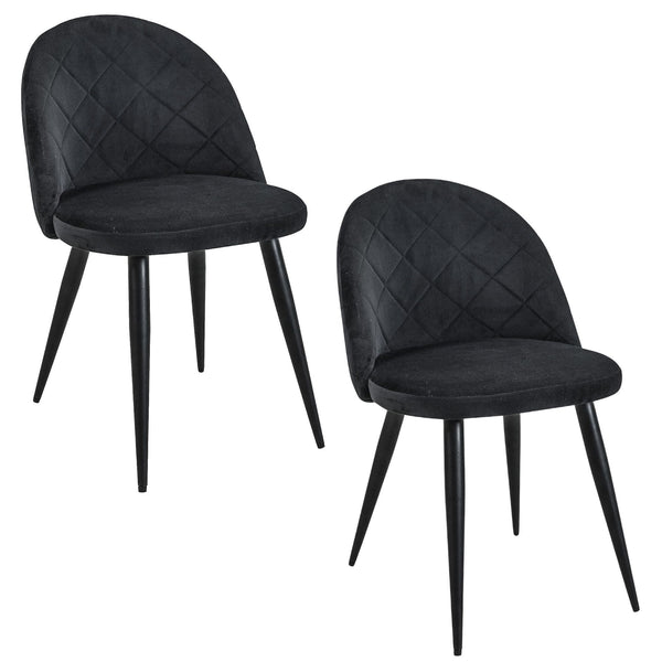 Kárpitozott szék készlet 2 db 77 x 46 x 43 cm fekete