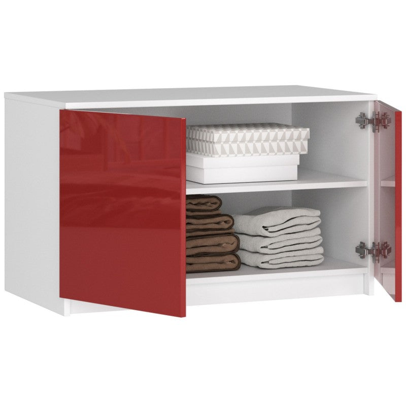 Ruhás szekrény s90 2D 2SZ CLP piros fényes
