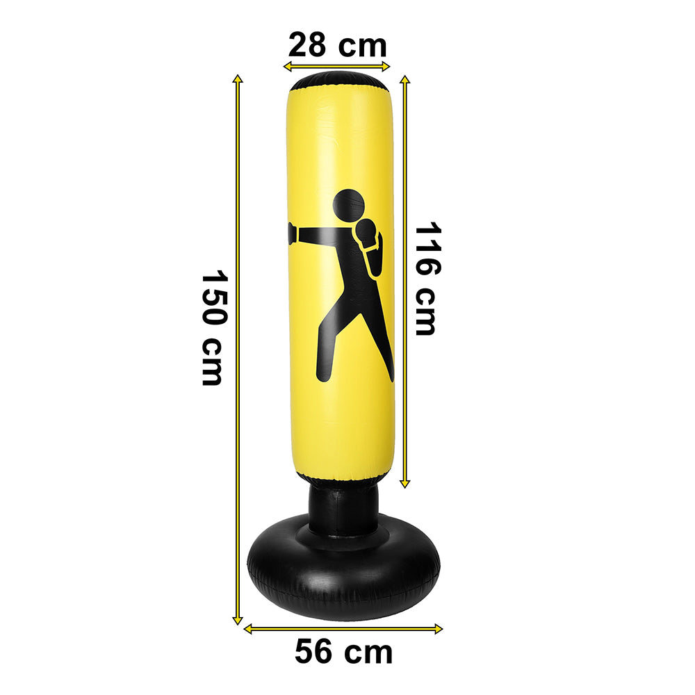 Felfújható sárga boxzsák 150 cm Rocky