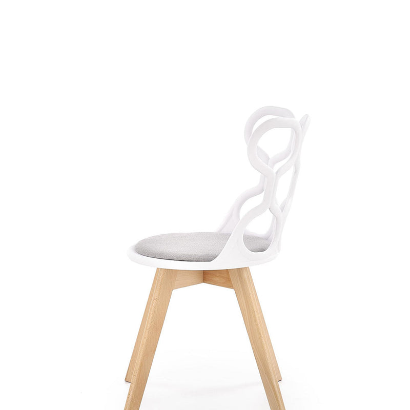 Kárpitozott szék k-308 fehér - szürke - természetes tölgy 43 x 50 x 80 x 45 cm