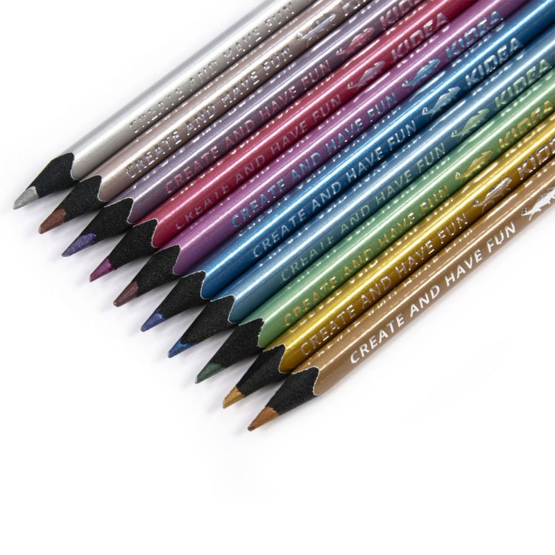 Metál színű színesceruza készlet 10 db kidea