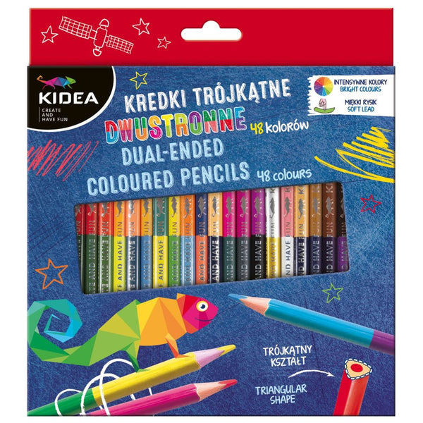 Kétvégű színes ceruza készlet 48 színnel 24 db kidea