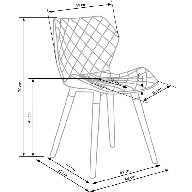 Kárpitozott szék k-277 szürke - fehér 48 x 51 x 76 x 45cm
