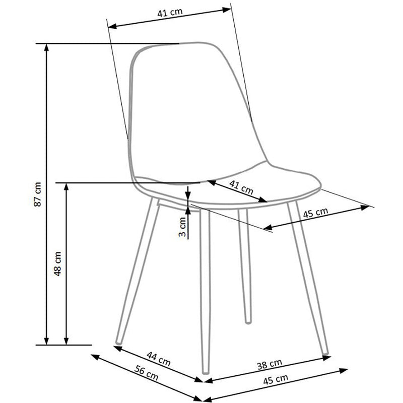 Kárpitozott szék k-316 szürke természetes tölgy 44 x 56 x 87 x 48 cm