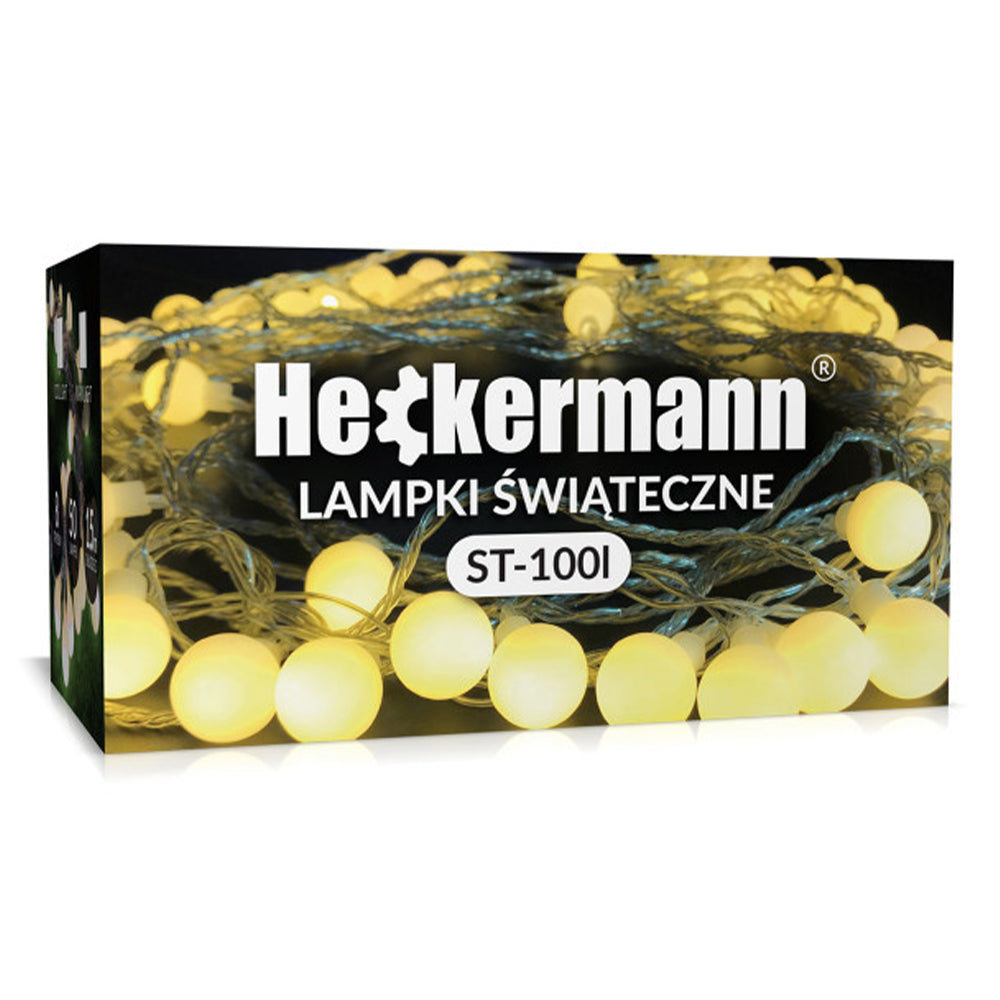 Kerti fényfüzér 50 LED 10M Heckermann