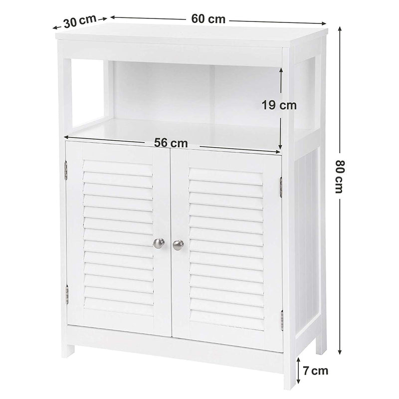 Fürdőszoba tároló szekrény 2 ajtós fehér 60 x 30 x 80 cm