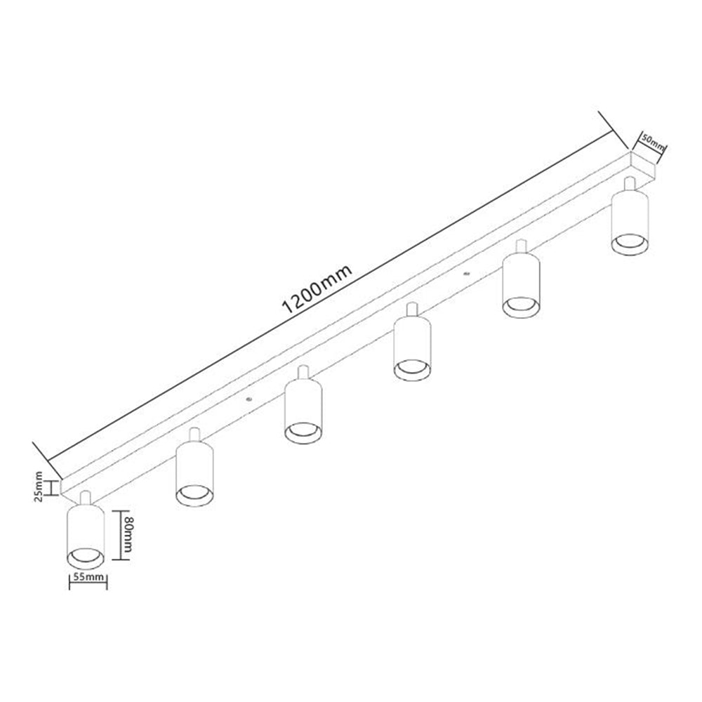 Fehér Bardo spot lámpa 6 X GU10 35 W 120 x 5 x 10.5 cm