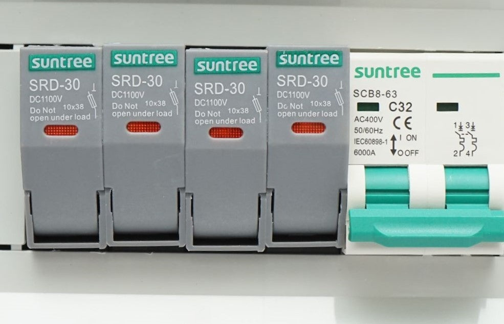 Biztosítéktábla 8 modul, egyfázisú 3-6KW-os rendszerekhez Suntree