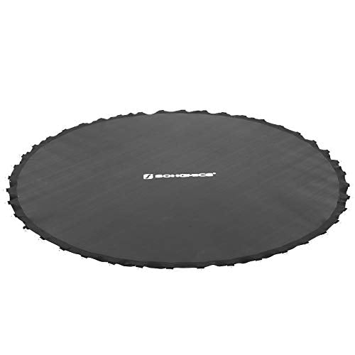SONGMICS Replacement Trampoline Mat, 324 cm Dia. Jumping Mat, Fits 366 cm (12 ft) Round Trampolines, with 72 V-Rings for 13.5-14 cm Long Springs, Black