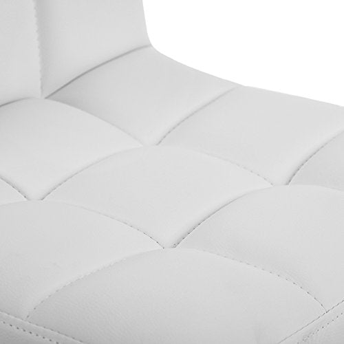 SONGMICS 2 darab műbőr bár- vagy konyhai székből álló készlet, állítható és 360°-ban forgatható, háttámlával és lábtartóval, krómozott acél szerkezet, fehér
