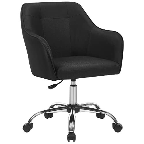 SONGMICS irodai szék, kényelmes asztali szék, állítható magasságú számítógép szék, 120 kg, acél váz, művászon, légáteresztő, otthoni iroda, irodai, fekete