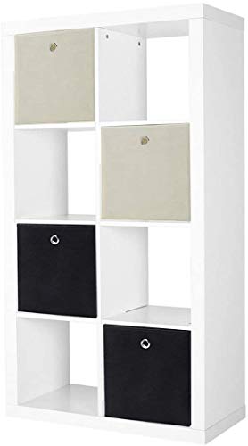 SONGMICS 6 db összehajtható tárolódoboz készlet, textil tárolókockák, ruhák szervezője, játékdobozok gomblyukakkal, 30 x 30 x 30 cm méretben, hálószobához, nappalihoz, Fekete