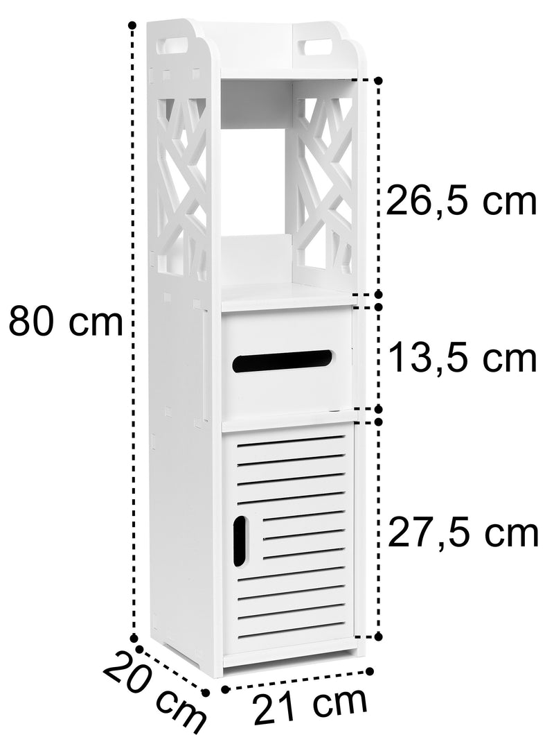 Füsrdőszoba szekrény Malta fehér 80 x 21 x 20 cm