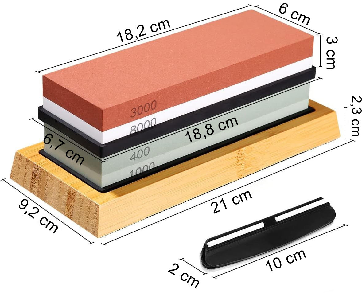 Professzionális élezőkő készlet 2 db 400, 1000, 3000, 8000 szemcsékkel