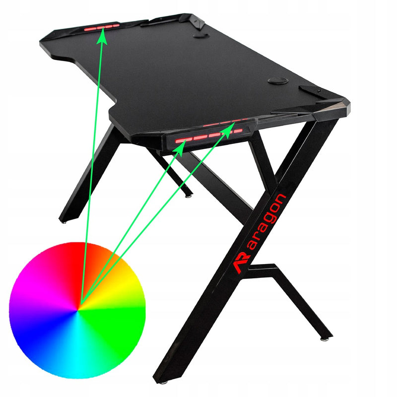 Gaming íróasztal Aragon RGB LED-el