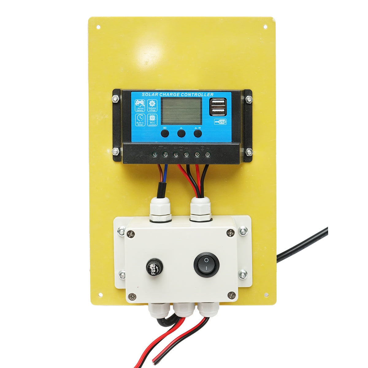 Napelem készlet 50W monokristályos fotovoltaikus, vezérlővel 10A 2xUSB 12/24V 4 LED izzók 9W Breckner Germany