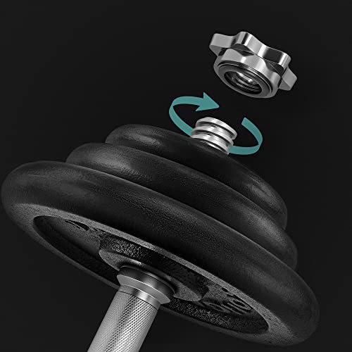 SONGMICS szett 2 db öntöttvas súlyzó, 2 x 20 kg-os súlytányérok, Férfi, Női edzéshez állítható, Acél markolat, Fitness edzés, Súlyemelés, Otthoni edzés, Fekete