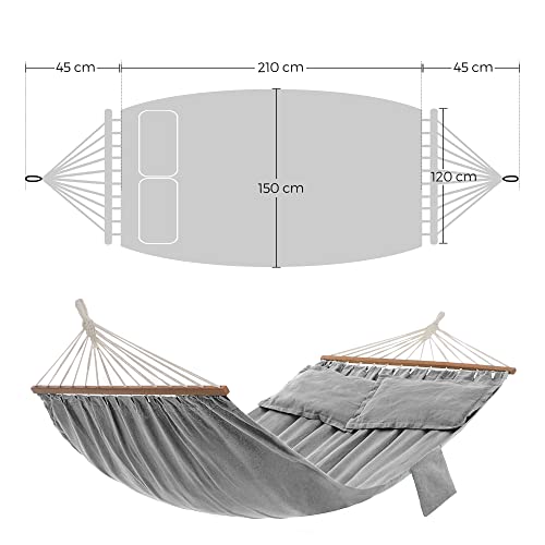 SONGMICS Függőágy, TC Szövet, Szürke, 210 x 150 cm