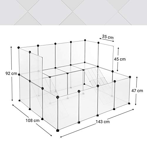 SONGMICS Tengerimalac Mozgássáv, DIY Ketrec Kisállatok Számára, Fehér