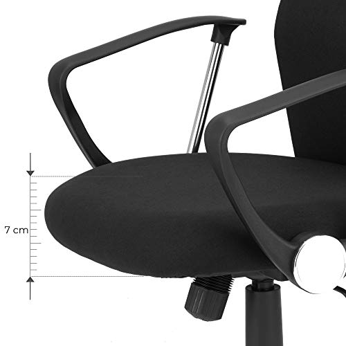 SONGMICS  Irodai szék Ergonomikus forgószék párnázott ülés szövethuzat Állítható és dönthető 120 kg-ig teherbírásig fekete