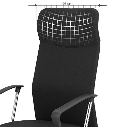 SONGMICS  Irodai szék Ergonomikus forgószék párnázott ülés szövethuzat Állítható és dönthető 120 kg-ig teherbírásig fekete