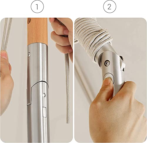 SONGMICS Erkélyernyő, 3 x 2 m Méretű Négyzet alakú, Napsugárzás ellen, Fa Bordák, Dönthető Mechanizmus, Alap nem Tartozék, Kültéri Kert Teraszhoz, Beige