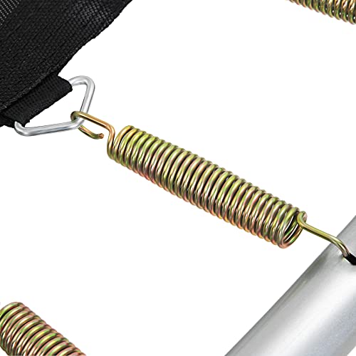SONGMICS Replacement Trampoline Mat, 324 cm Dia. Jumping Mat, Fits 366 cm (12 ft) Round Trampolines, with 72 V-Rings for 13.5-14 cm Long Springs, Black