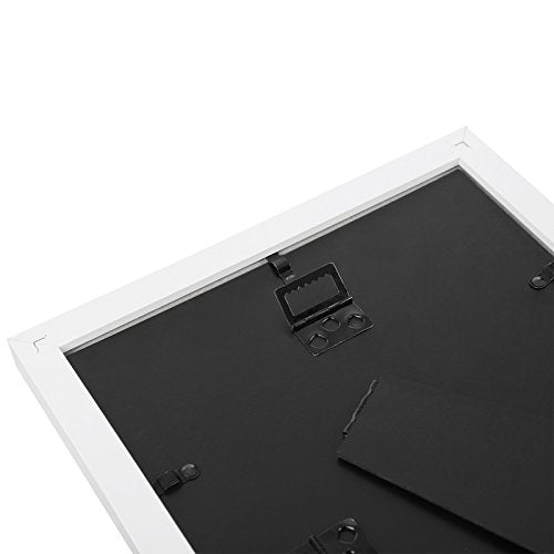 SONGMICS képkeret készlet 2 darabból, A4-es (21x29,7 cm) matrica nélkül, 5x7 hüvelykes (13x18 cm) matricával, üveg előlappal, otthoni és irodai, fehér MDF képkeret