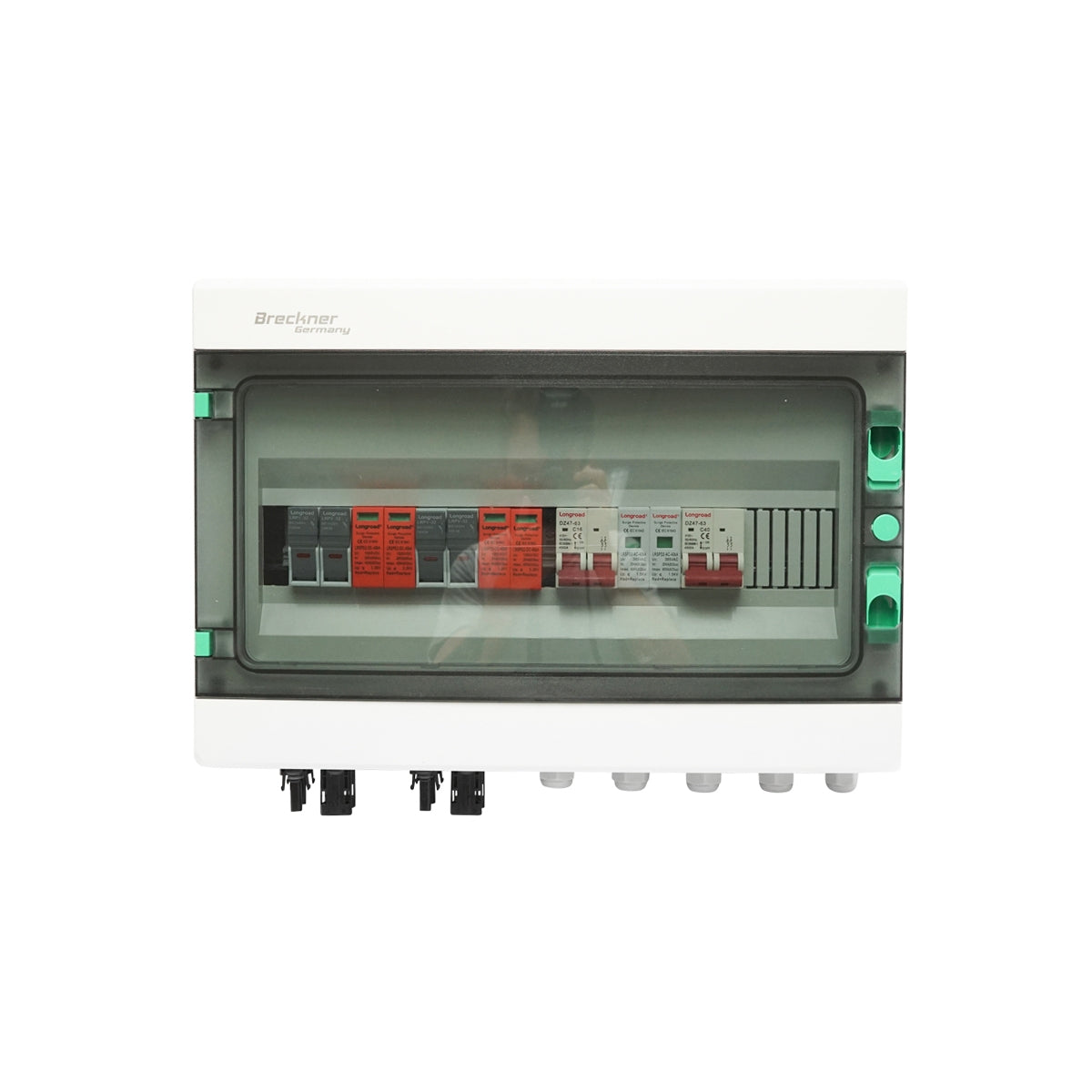 DC/AC biztosítéktábla 3-6KW-os fotovoltaikus rendszerekhez, ON/OFF inverterekkel termelő-fogyasztóknak Breckner Germany