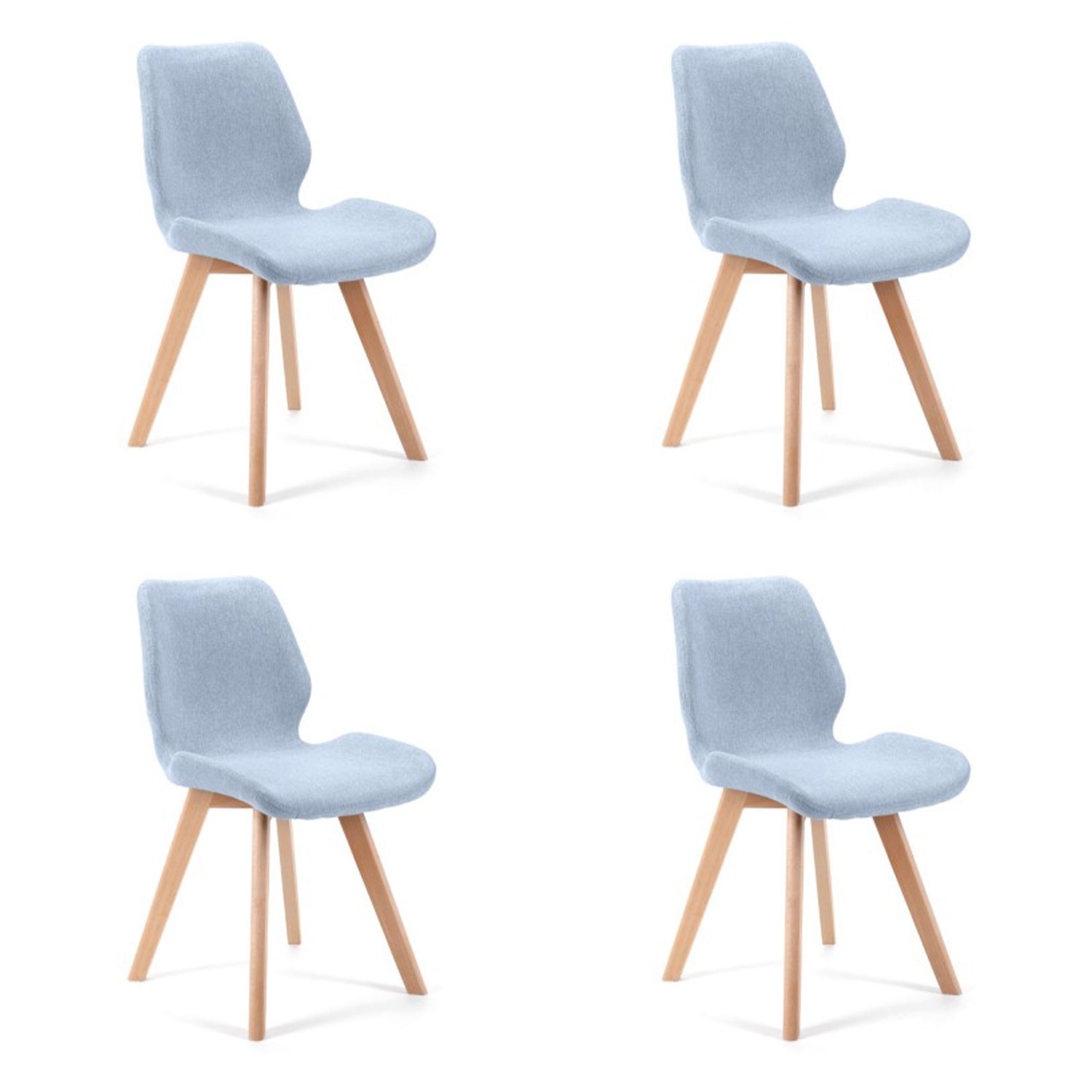 Szék készlet 4 db kárpitozott 45.5 x 53 x 82.5 cm kék