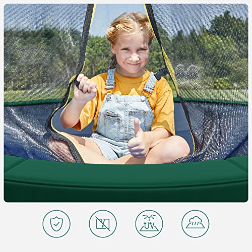 SONGMICS csere trambulin szőnyeg, szabványos rugós huzat 12 láb trambulinokhoz, 366 cm átmérőjű, 30 cm széles, UV-álló, szakadásálló, élvédő, zöld