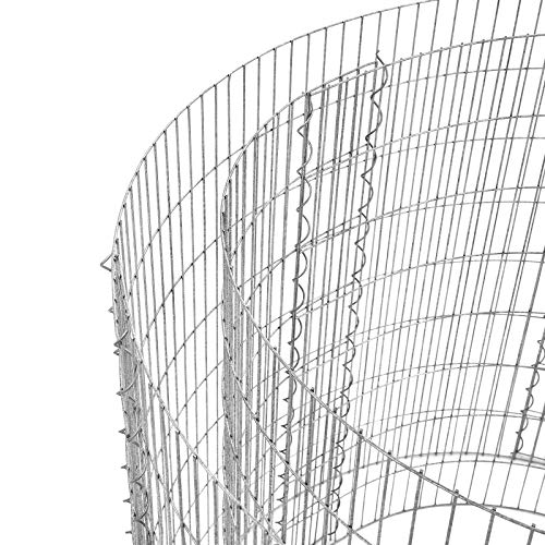 SONGMICS magas körgabion kövekhez, fém gabion ketrec és kosár vastag rácsokkal 2,5 x 10 cm, rozsdaálló horganyzott acél, 90 x 80 cm (átmérő x magasság), kerti virágágyás dekoráció
