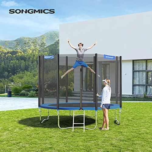 SONGMICS csere trambulin szőnyeg, szabványos rugós huzat 6 láb hosszú trambulinokhoz, 183 cm átmérőjű, 28 cm széles, UV-álló, szakadásálló, élvédő, kék