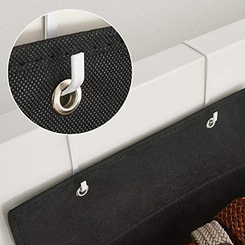 SONGMICS ajtó feletti tároló 4 zsebbel, fali tárolórendszerrel, praktikus és tágas, gyerekszobába, irodába, hálószobába, 33,5 x 12 x 100 cm, fekete