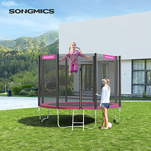 SONGMICS csere trambulin szőnyeg, szabványos rugós huzat 10 láb trambulinokhoz, 305 cm átmérőjű, 30 cm széles, UV-álló, szakadásálló, élvédő, rózsaszín