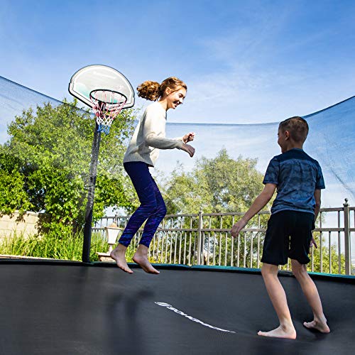 SONGMICS Replacement Trampoline Mat, 324 cm Dia. Jumping Mat, Fits 366 cm (12 ft) Round Trampolines, with 72 V-Rings for 13.5-14 cm Long Springs, Black