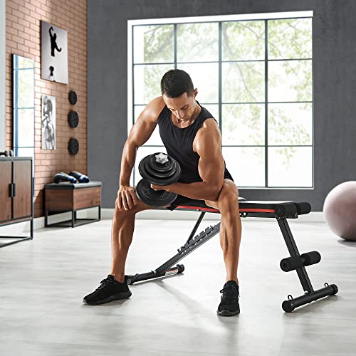 SONGMICS szett 2 db öntöttvas súlyzó, 2 x 20 kg-os súlytányérok, Férfi, Női edzéshez állítható, Acél markolat, Fitness edzés, Súlyemelés, Otthoni edzés, Fekete