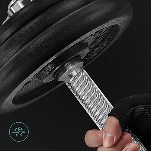 SONGMICS szett 2 db öntöttvas súlyzó, 2 x 20 kg-os súlytányérok, Férfi, Női edzéshez állítható, Acél markolat, Fitness edzés, Súlyemelés, Otthoni edzés, Fekete