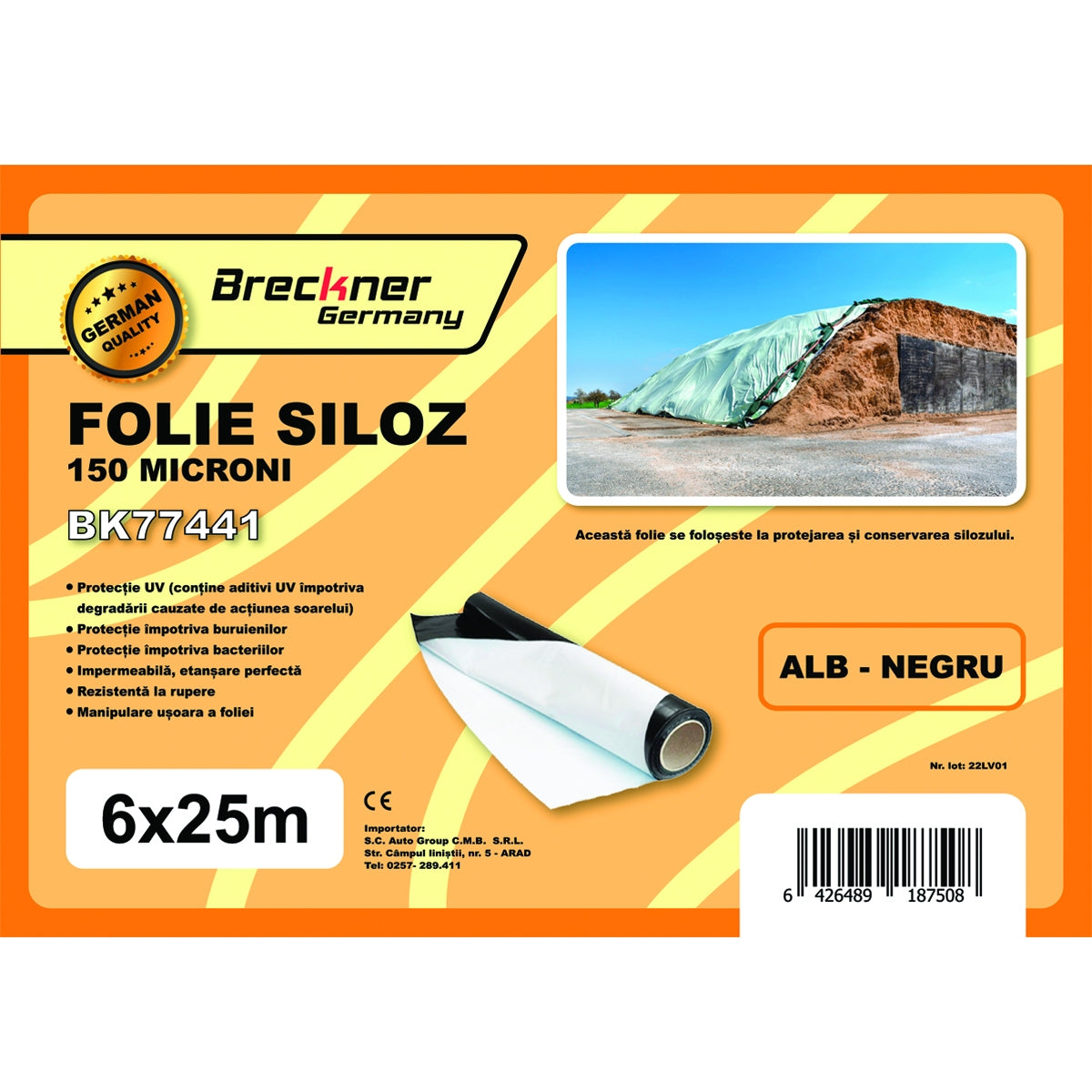 Silófólia 6x25 m 150 mikron Breckner Germany