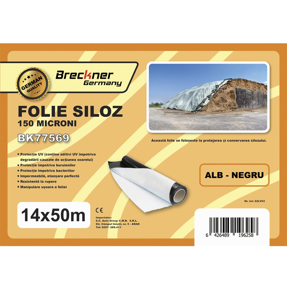 Silófólia 14x50m 150 mikron Breckner Germany