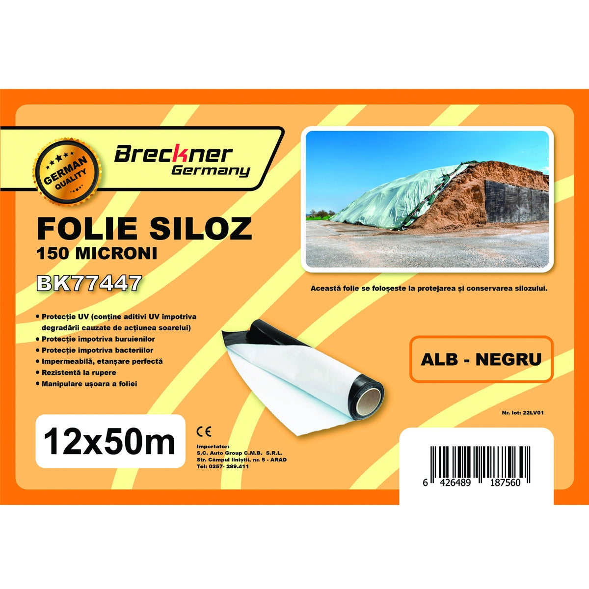 Silófólia 12x50 m 150 mikron Breckner Germany