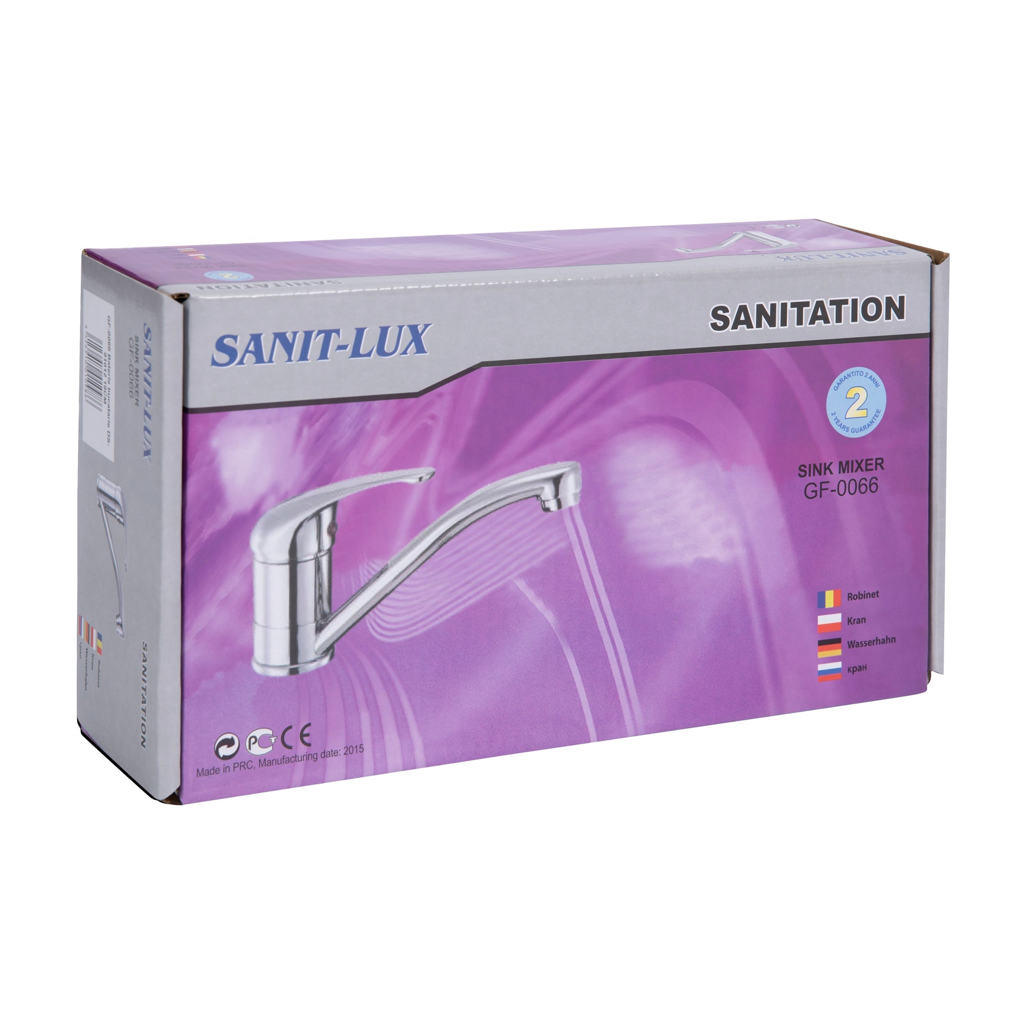 Konyhai csaptelep, DS-91012 Sanit Lux, 19 cm, ezüst krómozott.