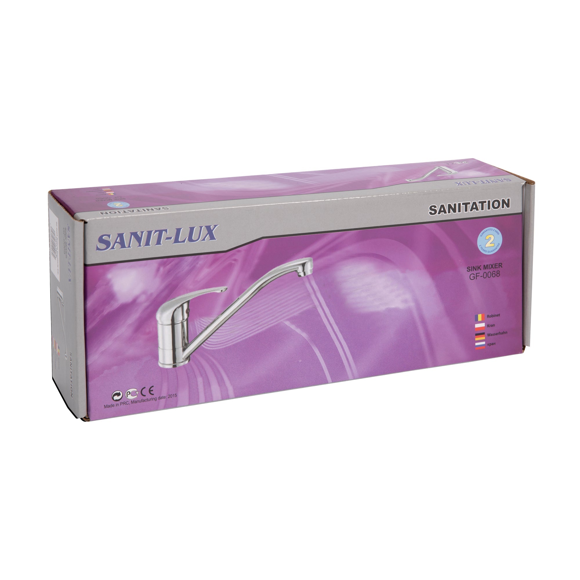 Konyhai csaptelep, DS-91012 Sanit Lux, 28 cm, ezüst krómozott.