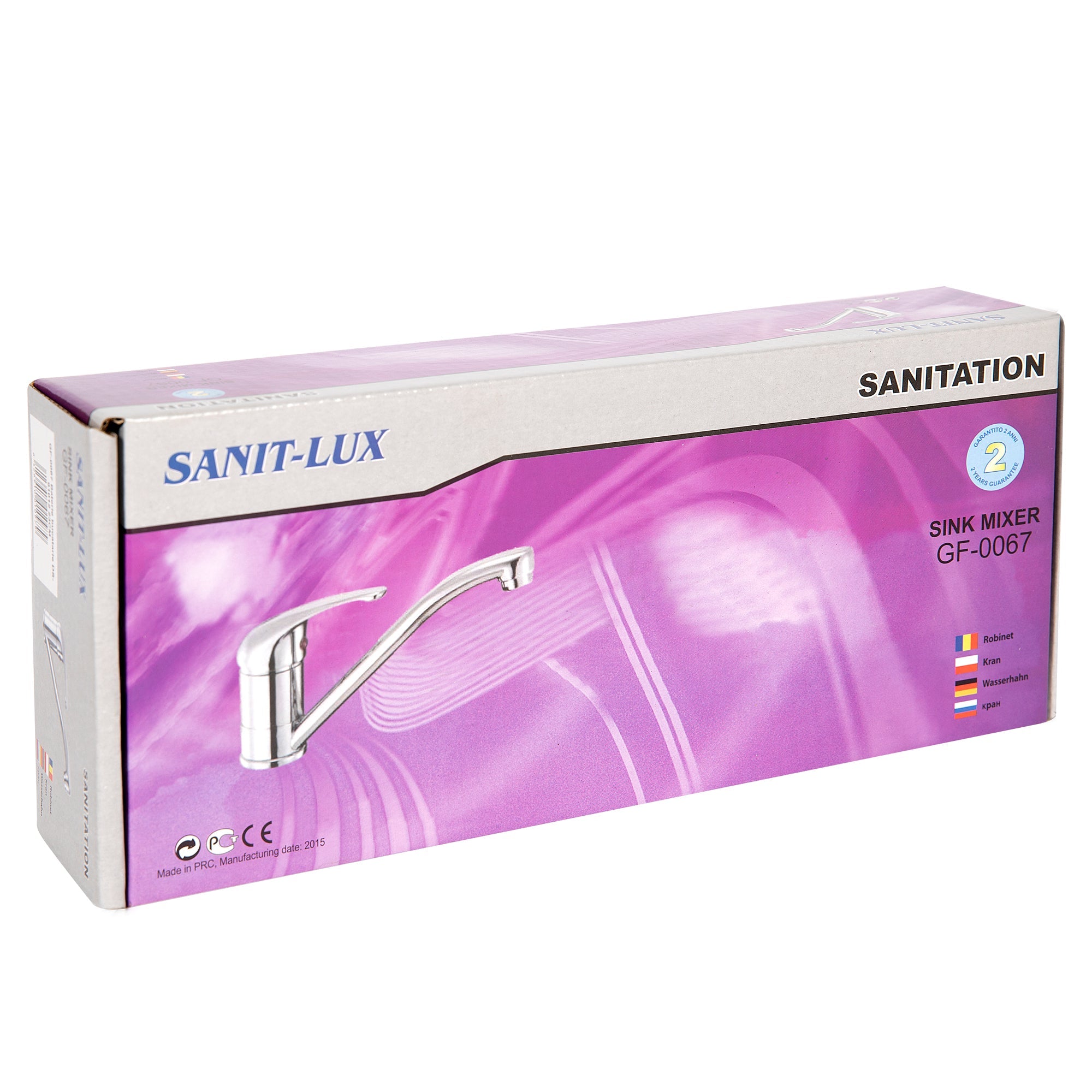 Konyhai csaptelep, DS-91012 Sanit Lux, 23 cm, ezüst krómozott.