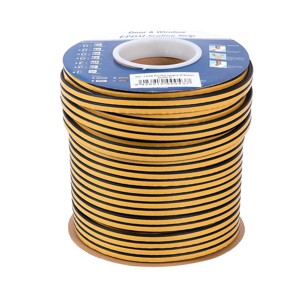 Tömítőszalag ablakokhoz Purfix 9*6MM, D profil, fekete
