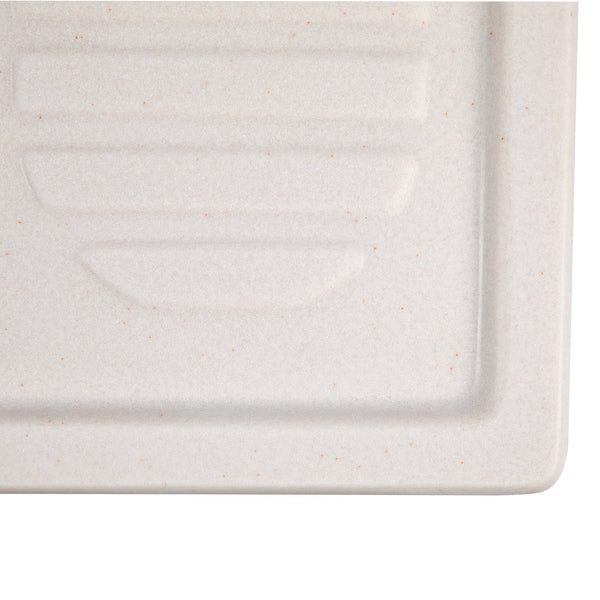 Konyhai mosogató Ecostone csepegtetős, 640x490mm méretű, kompozit anyagból, fehér színű