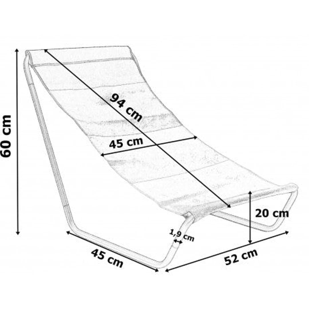 Összecsukható strandszék, 100 kg, 60 x 14 x 8 cm