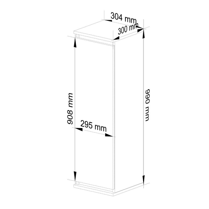 Függő vertikális szekrény 30 x 99 x 30 cm fehér v2